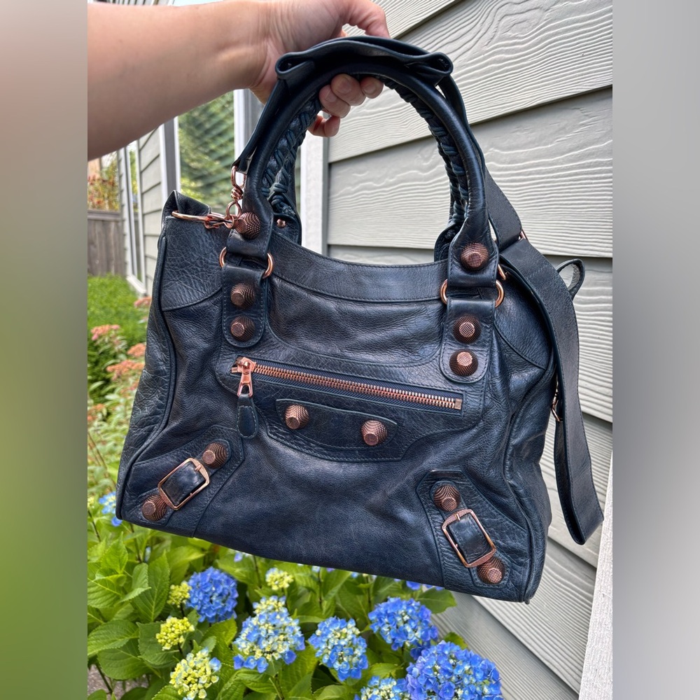 Balenciaga Motorcycle Classic City Bag, White - Picture 9 of 14